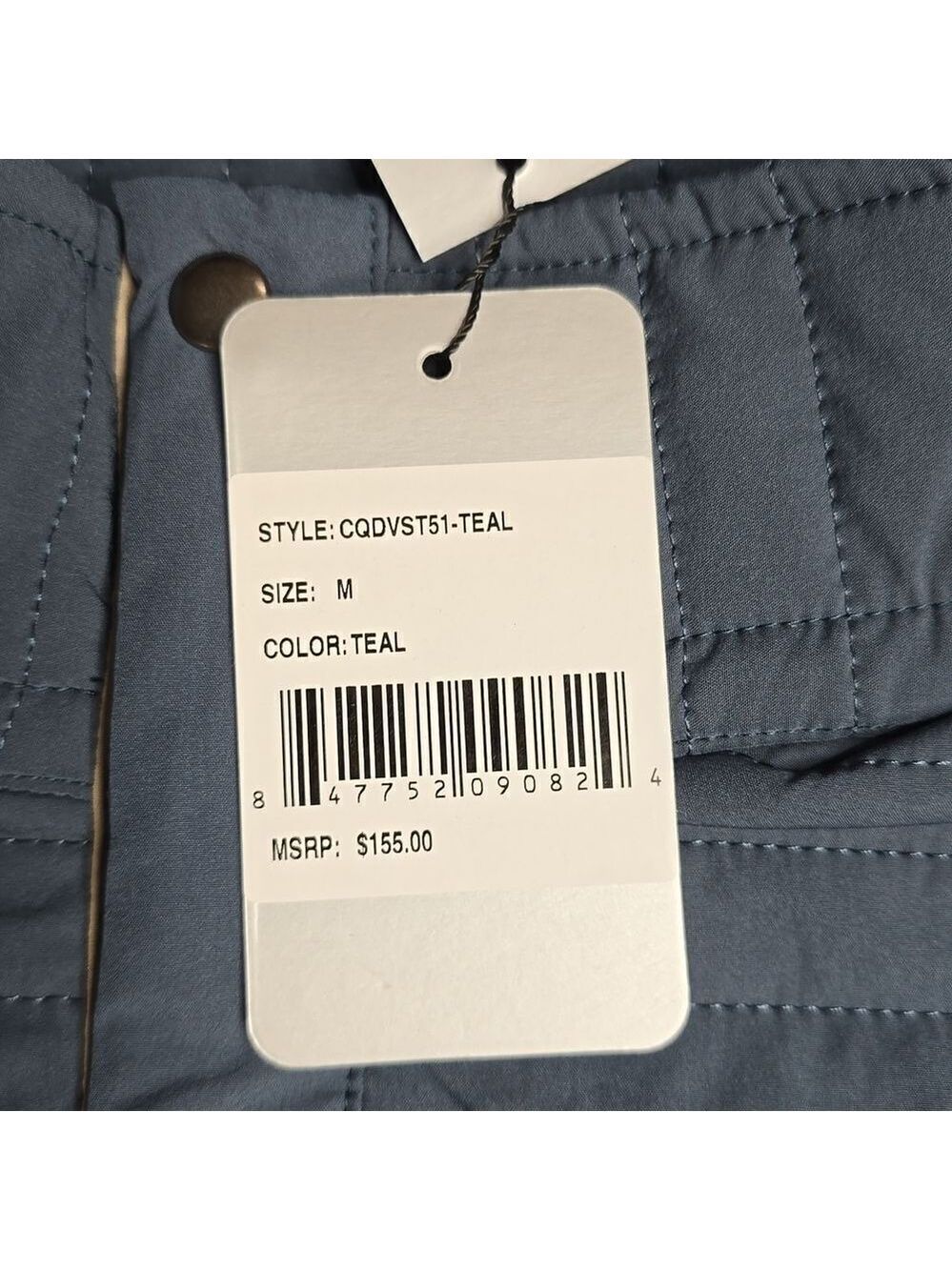 961 NWT A4 Channel Quilted Double Faced Vest Sz Med Teal - Picture 3 of 6